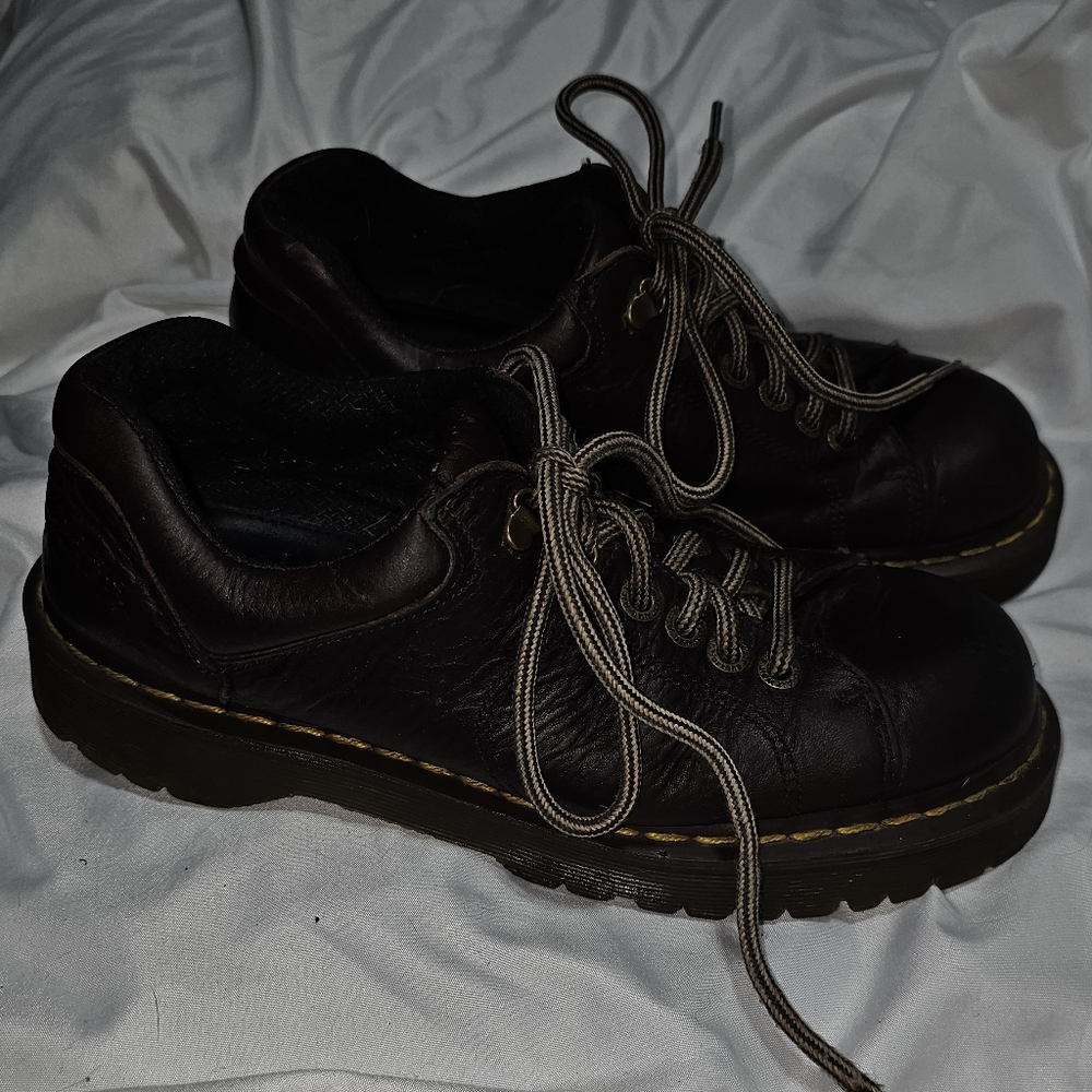 Dr. Martens Dark Brown Leather Shoes, Size 9 Mens